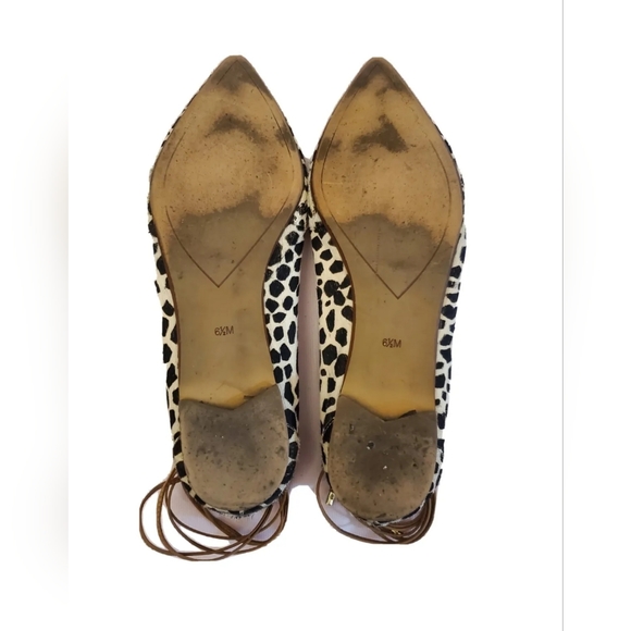 HALOGEN Owen Pointy Toe Ghillie Flats Giraffe Printed Womens Size 6.5 - Picture 4 of 5
